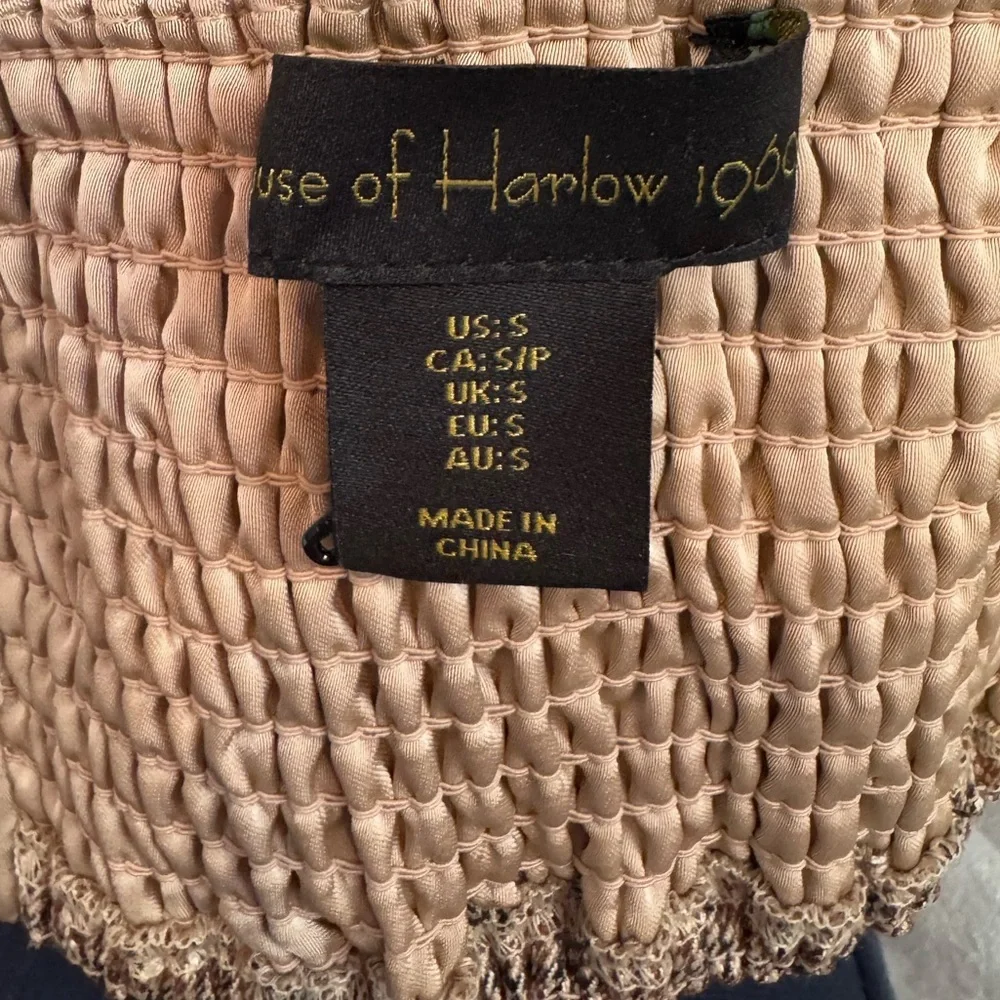 NEW House of Harlow 1960 Cropped‎ Top Wide Leg Pants Set in Brown Size Small